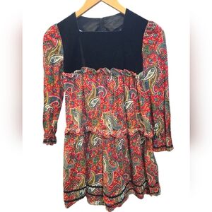 Vintage Carol Evans with JcPenney, Size 10 Girls Black & Red Paisley Dress